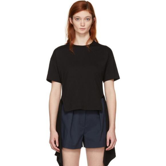 Cedric Charlier Elongated Hem Tee - Black - Picture 1 of 11